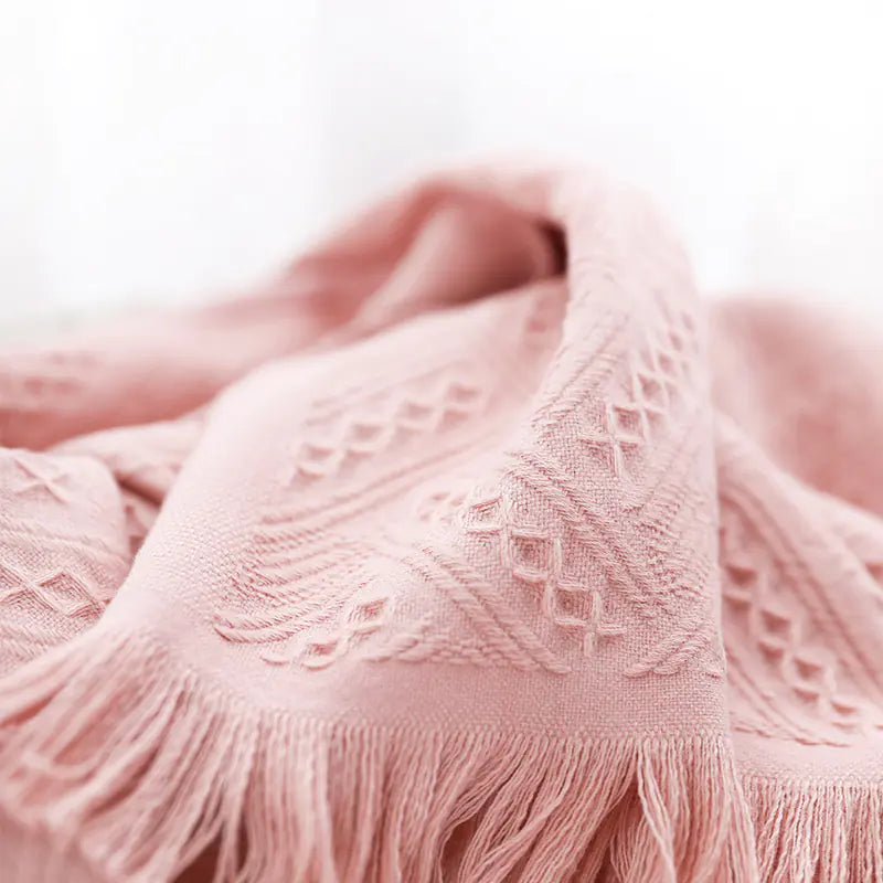 Solid Color 100% Cotton Towel with Check Pattern (1 Piece)