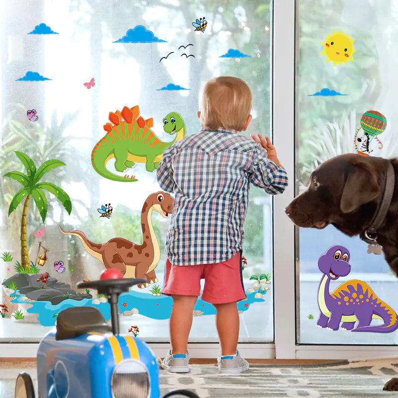 Wholesale Cartoon Wall Stickers - Dinosaur Paradise Decor
