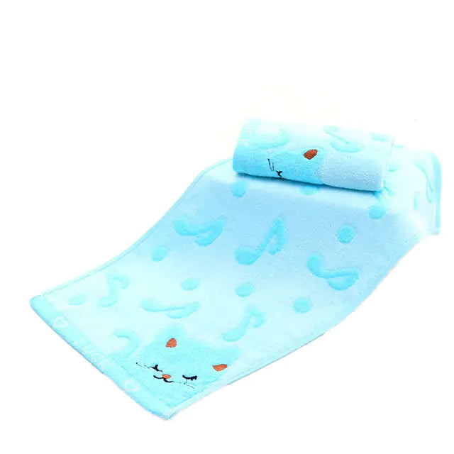 Bamboo Fiber Cat Face Towel with Lace Trim