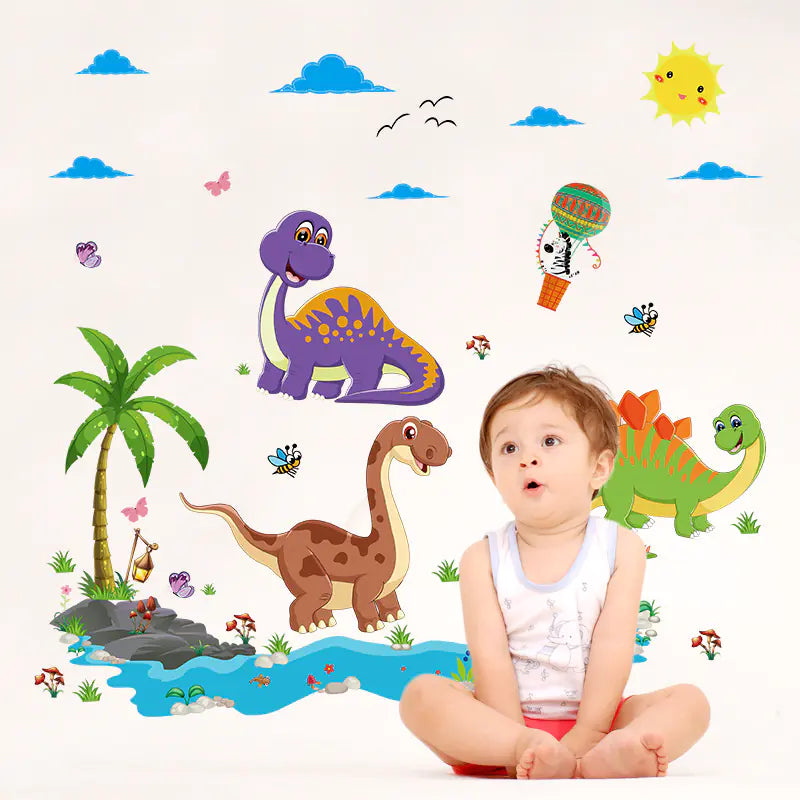 Wholesale Cartoon Wall Stickers - Dinosaur Paradise Decor