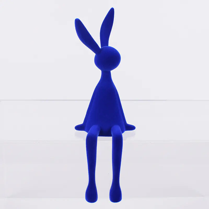 Modern Minimalist Velveteen Bunny Figurine for Home Decor