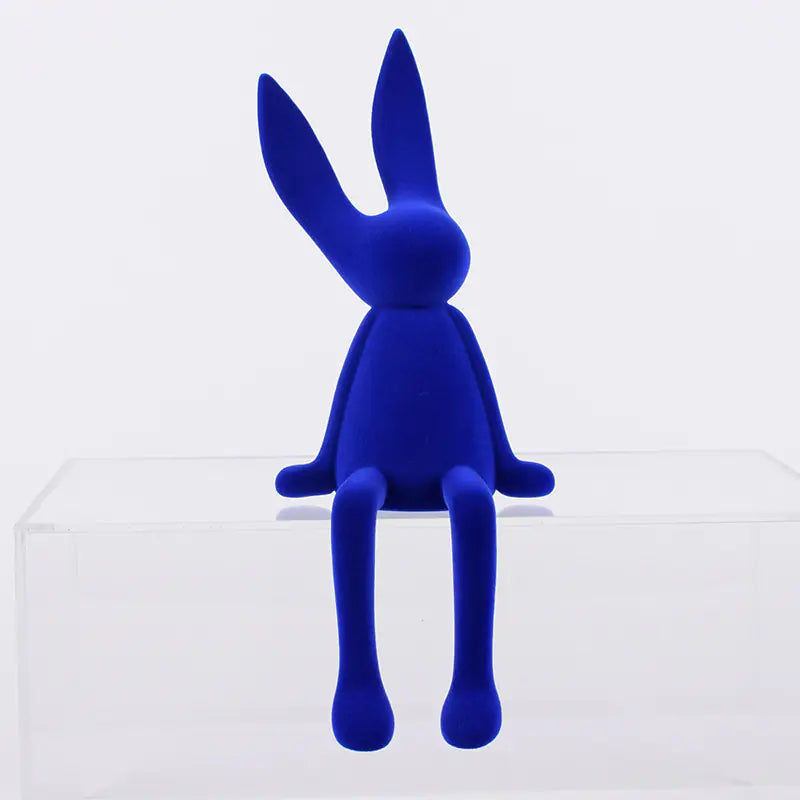 Modern Minimalist Velveteen Bunny Figurine for Home Decor