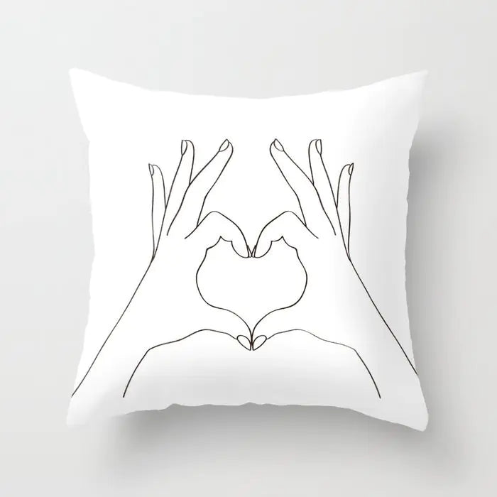 Black and White Geometric Pillowcase Design