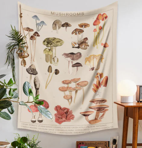 Seaside Landscape Tapestry with Tropical Palm Print