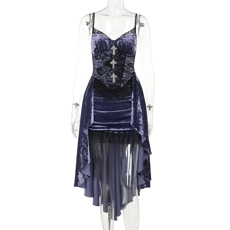 Elegant Slim Fit Purple Strap Dress