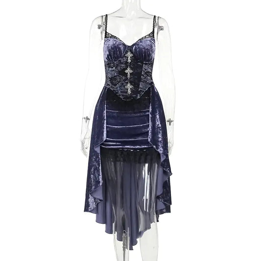 Elegant Slim Fit Purple Strap Dress