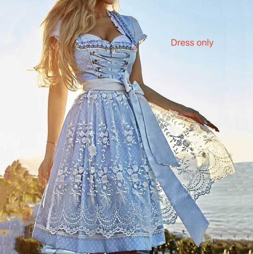 Halloween Munich Beer Printed Lace-up Dress