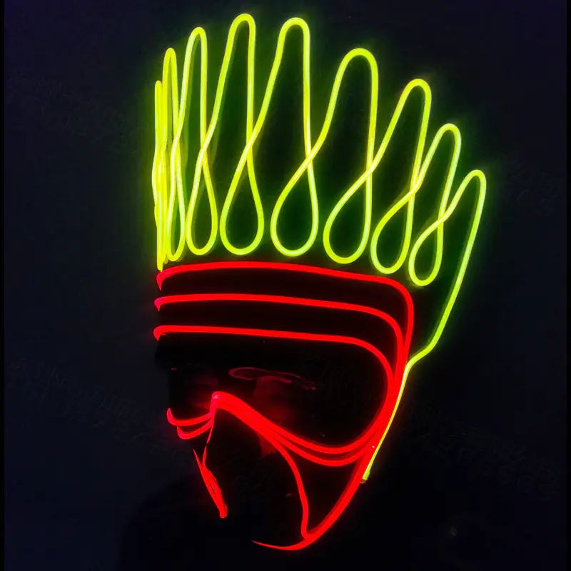 Glow Mask for Halloween Dance & Stage EL Costume