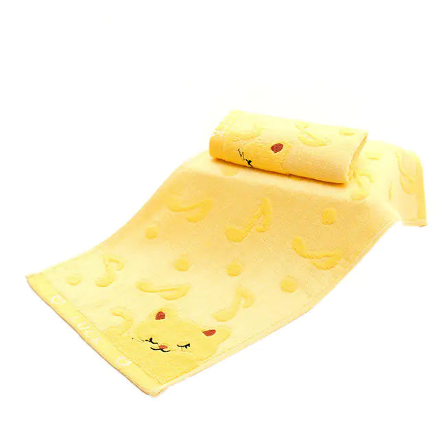 Bamboo Fiber Cat Face Towel with Lace Trim