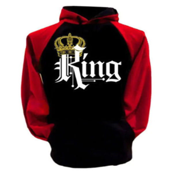 Queen King Printed Hoodie Couple Sweatshirt (Long Sleeve)