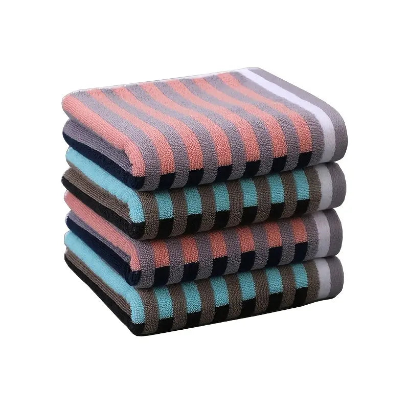 Cotton Stripe Hand Towels - Absorbent & Soft (Pack)