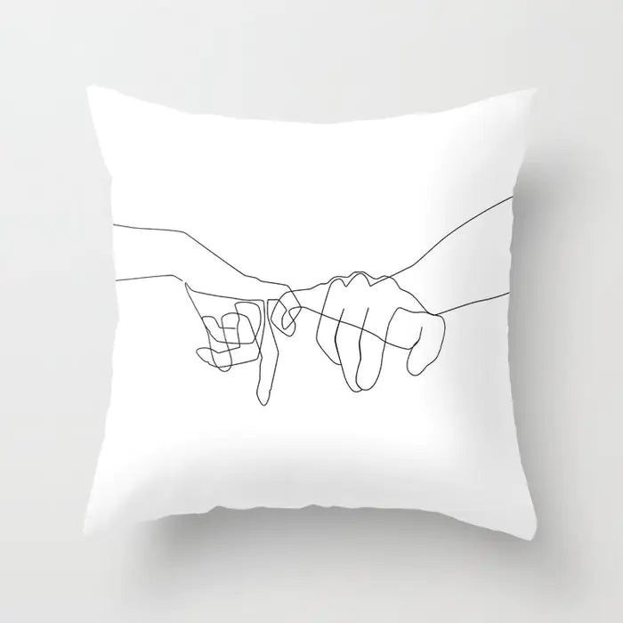 Black and White Geometric Pillowcase Design