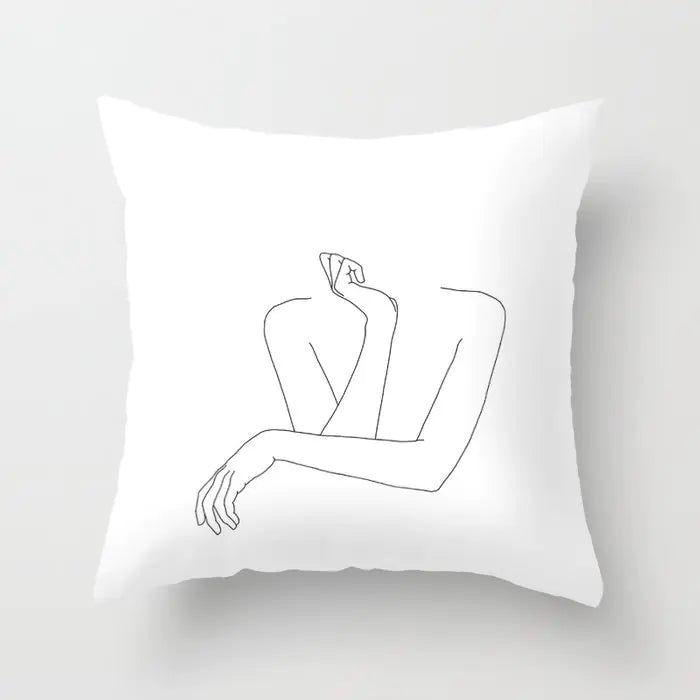 Black and White Geometric Pillowcase Design