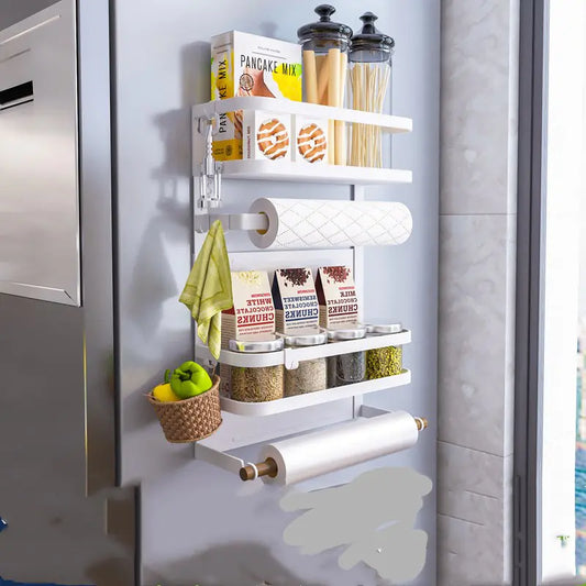 Magnetic Wall-Mounted Storage Rack for Kitchen Items