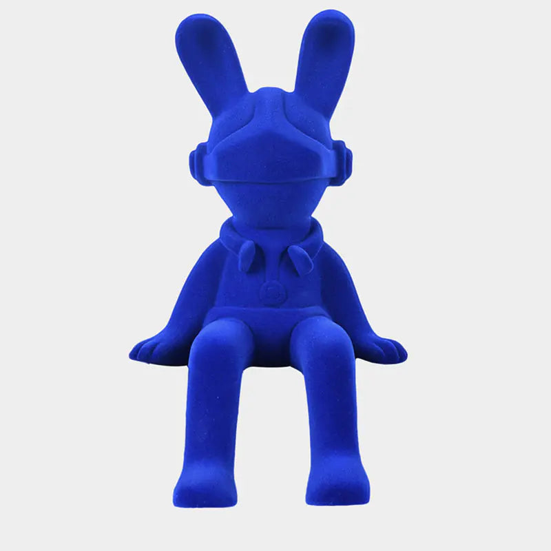 Modern Minimalist Velveteen Bunny Figurine for Home Decor