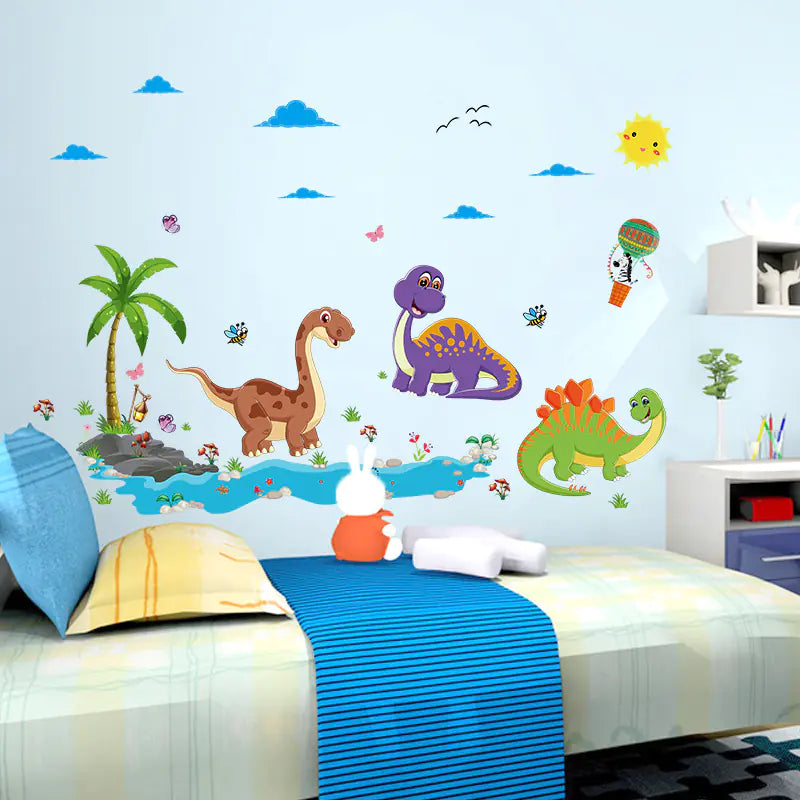 Wholesale Cartoon Wall Stickers - Dinosaur Paradise Decor