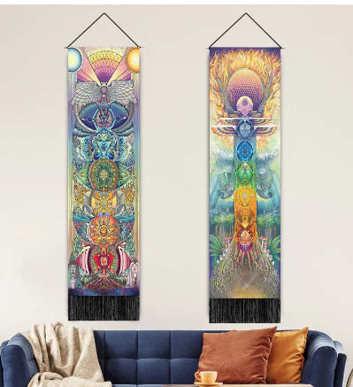 Seven Chakras Banner with Diverse Prints (One Piece)