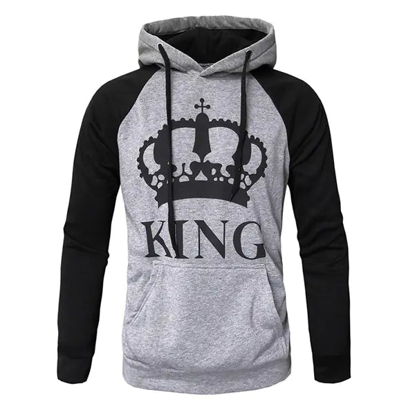 Queen King Printed Hoodie Couple Sweatshirt (Long Sleeve)