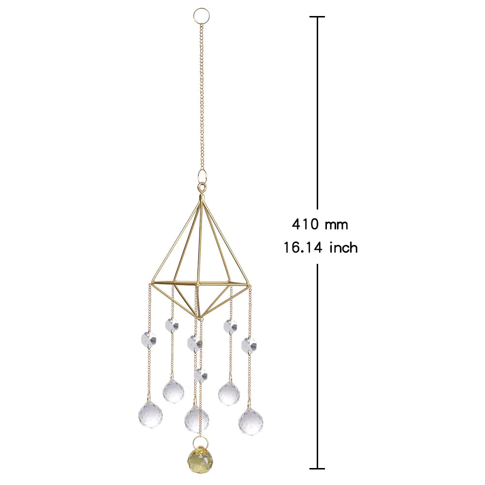 Gold Lotus Air Rack Sun Catcher Crystal Ornament