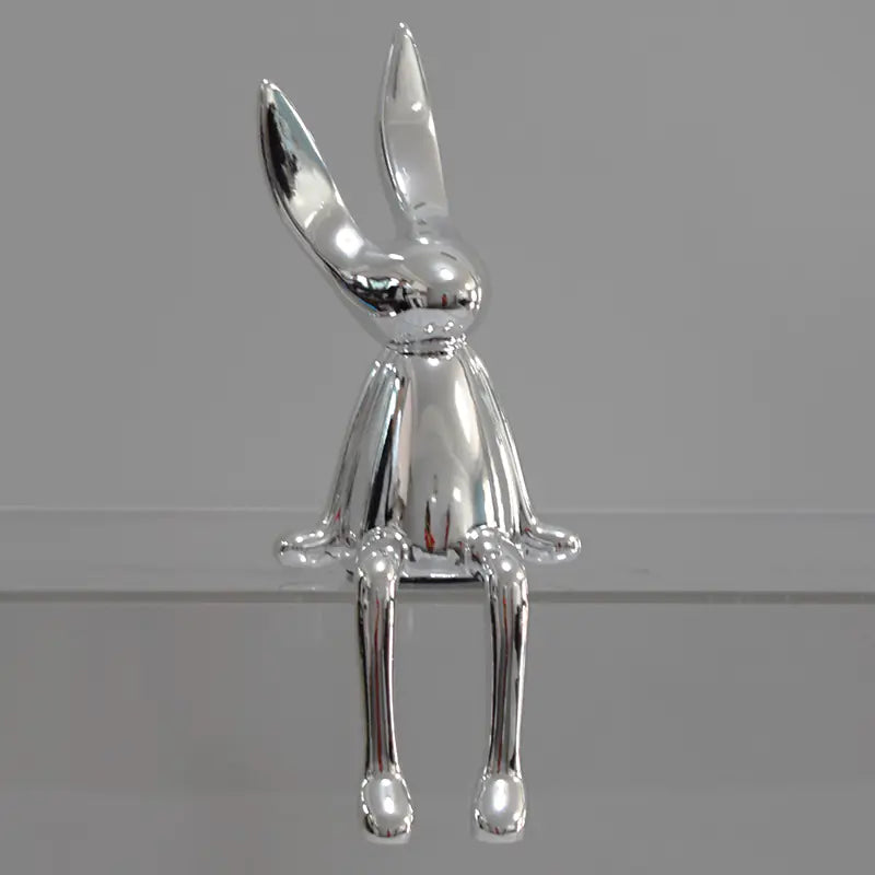 Modern Minimalist Velveteen Bunny Figurine for Home Decor