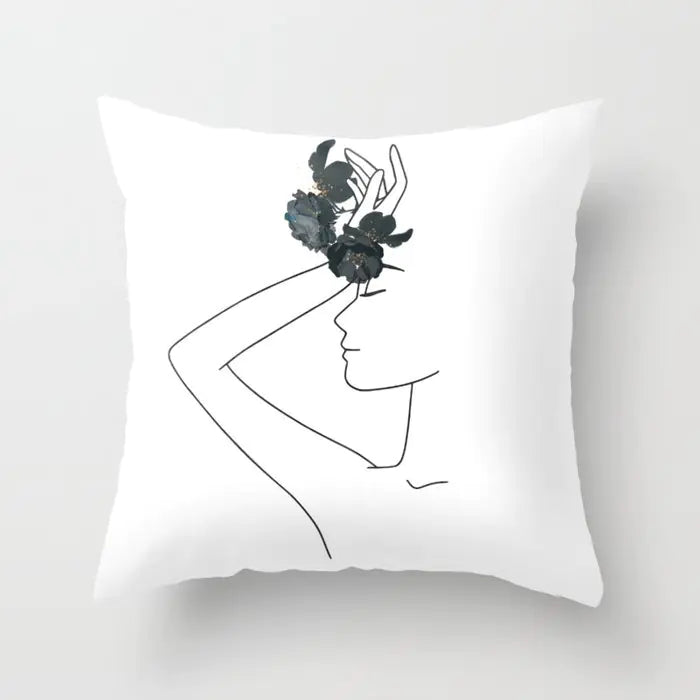 Black and White Geometric Pillowcase Design