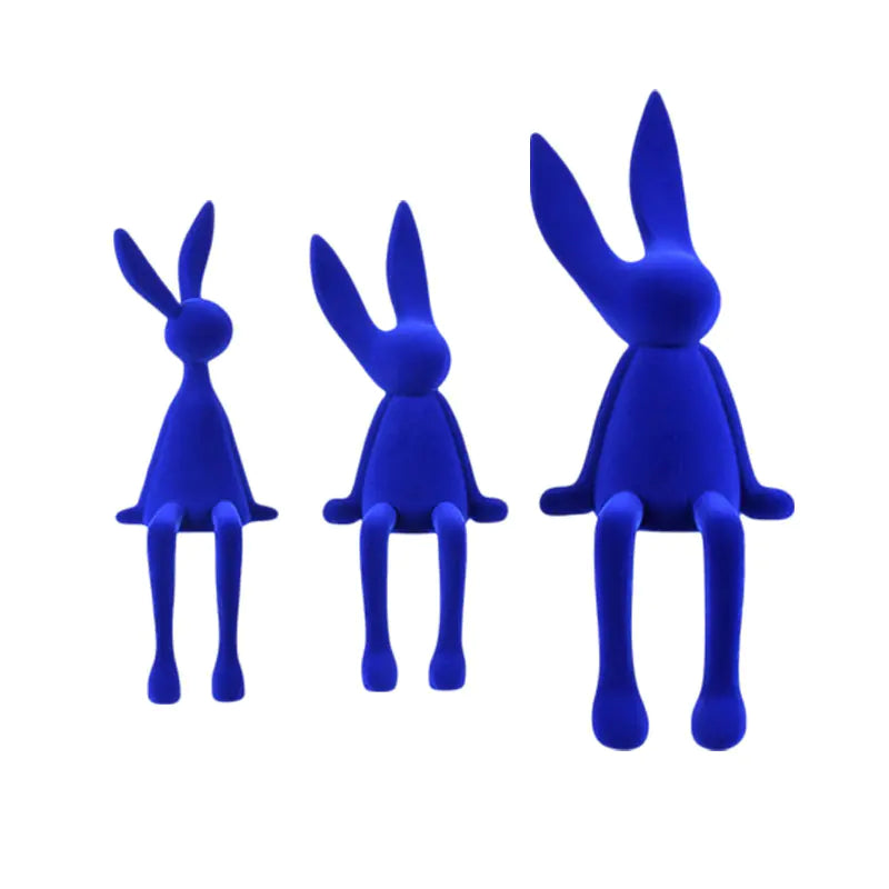 Modern Minimalist Velveteen Bunny Figurine for Home Decor