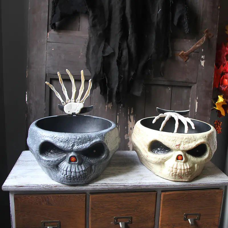 Quirky Candy Bowl with Skull Pumpkin Decoration