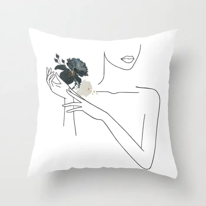 Black and White Geometric Pillowcase Design