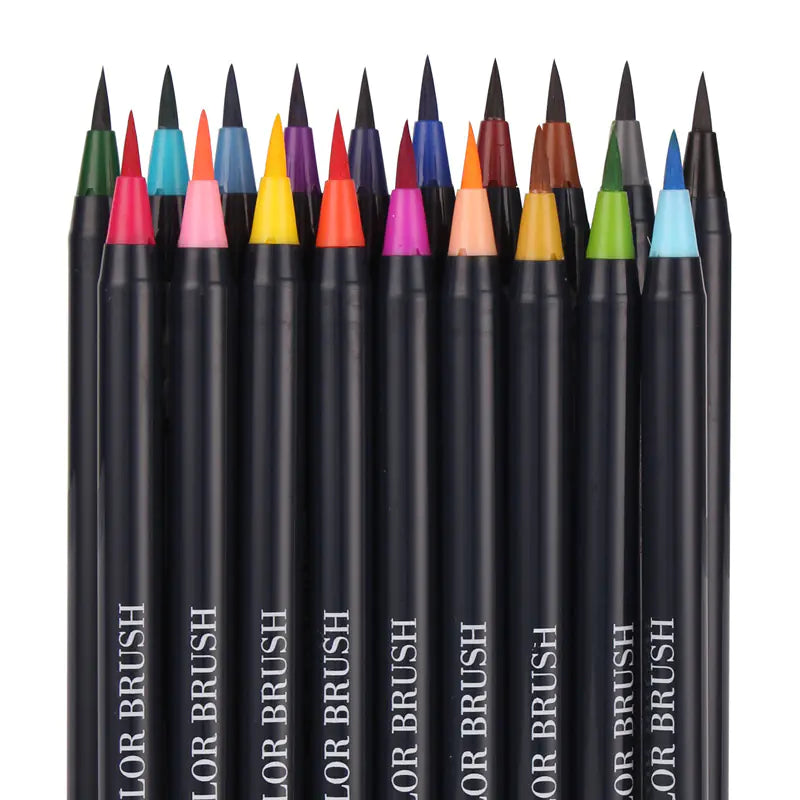 20-Color Watercolor Brush Comic Marker Pen Set