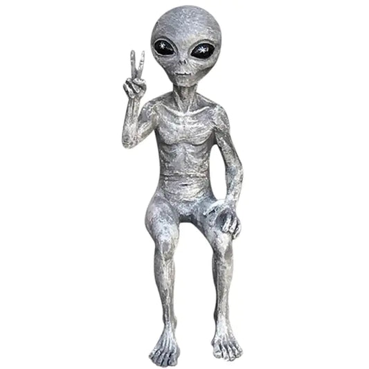 Alien Statue Garden Figurine Set for Indoor/Outdoor Decor