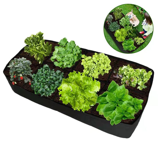 Felt Multi-Grid Rectangular Planting Bag (8 Pockets)