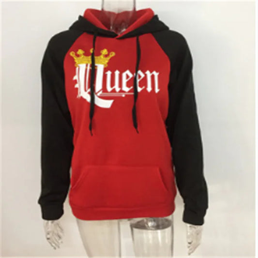 Queen King Printed Hoodie Couple Sweatshirt (Long Sleeve)