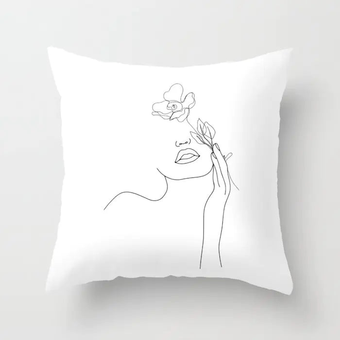 Black and White Geometric Pillowcase Design