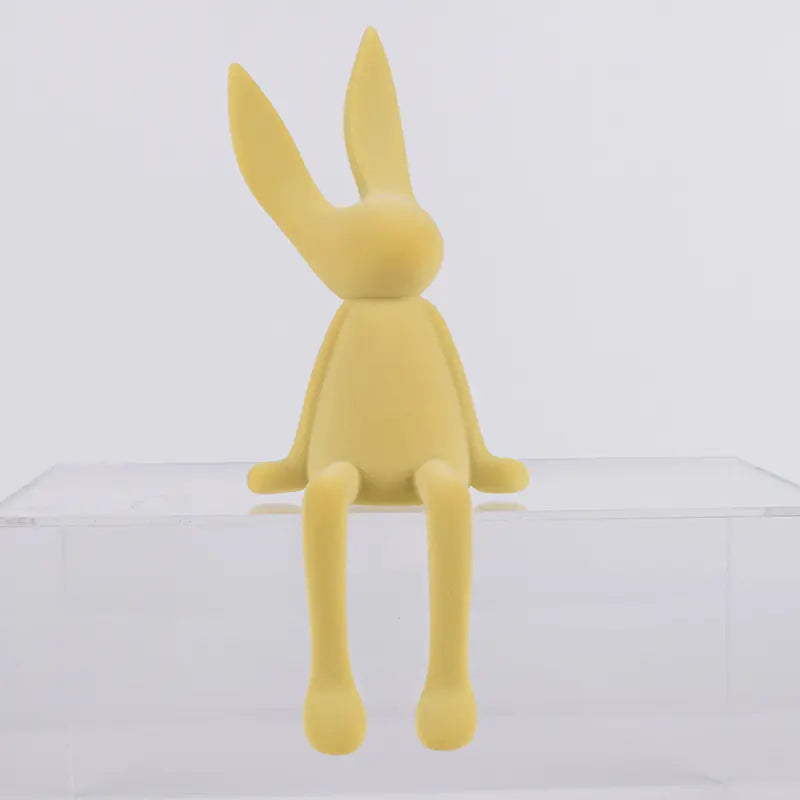 Modern Minimalist Velveteen Bunny Figurine for Home Decor
