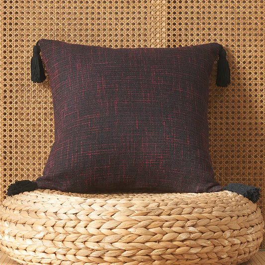 Japanese Solid Color Cotton Linen Tassel Pillowcase
