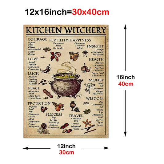 Funny Kitchen Witchery Art Print - Wall Decor Canvas