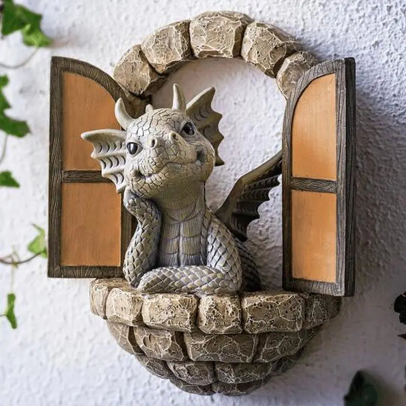 Cute Little Dragon Dinosaur Resin Garden Decoration