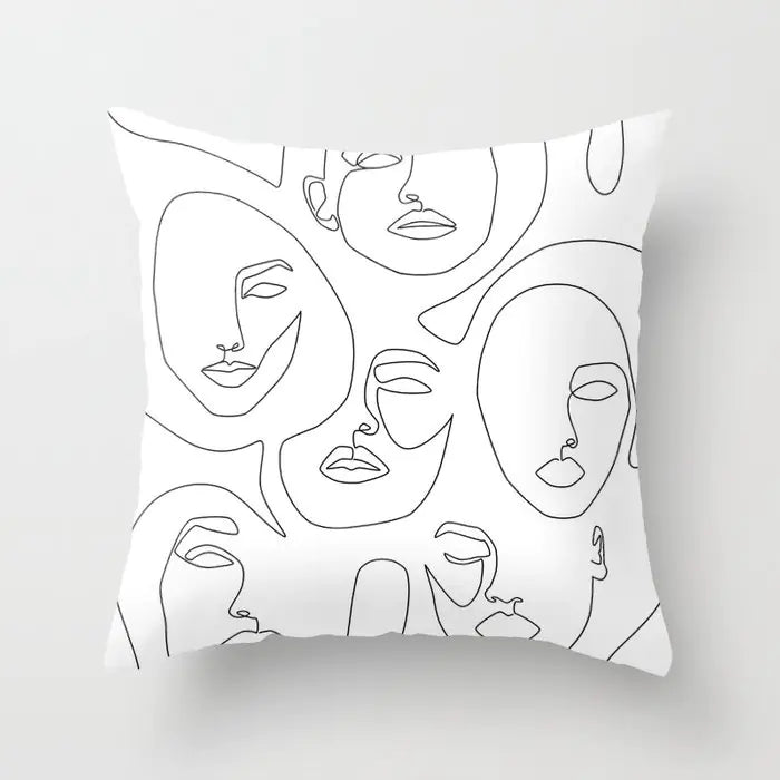 Black and White Geometric Pillowcase Design