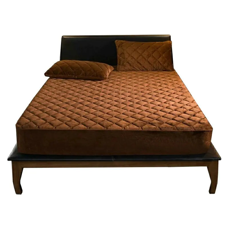 Thick Coral Fleece Mattress Protector Cover with Cotton