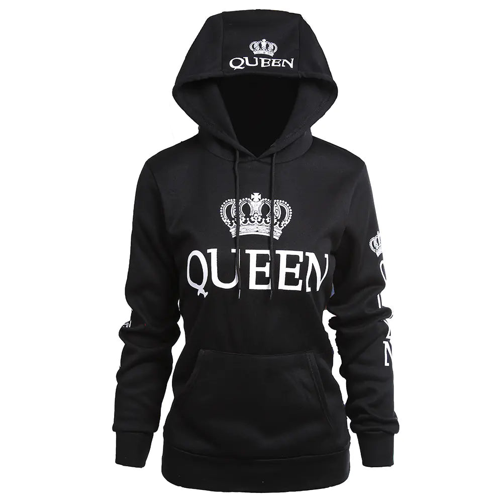 Queen King Printed Hoodie Couple Sweatshirt (Long Sleeve)