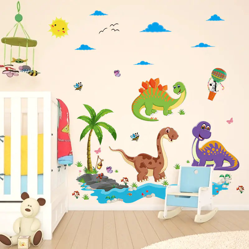Wholesale Cartoon Wall Stickers - Dinosaur Paradise Decor