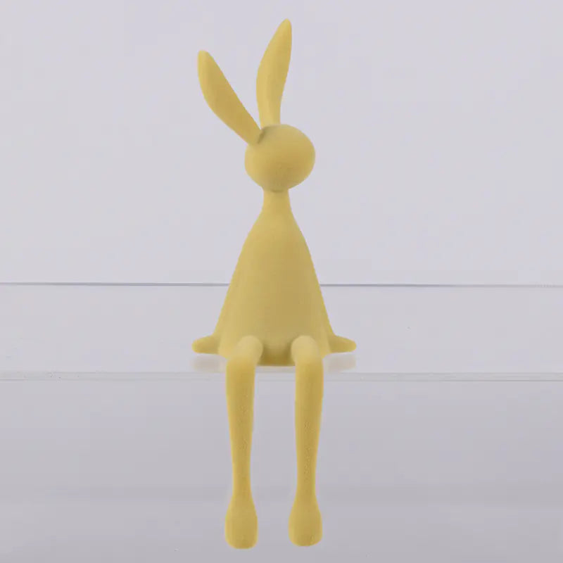 Modern Minimalist Velveteen Bunny Figurine for Home Decor