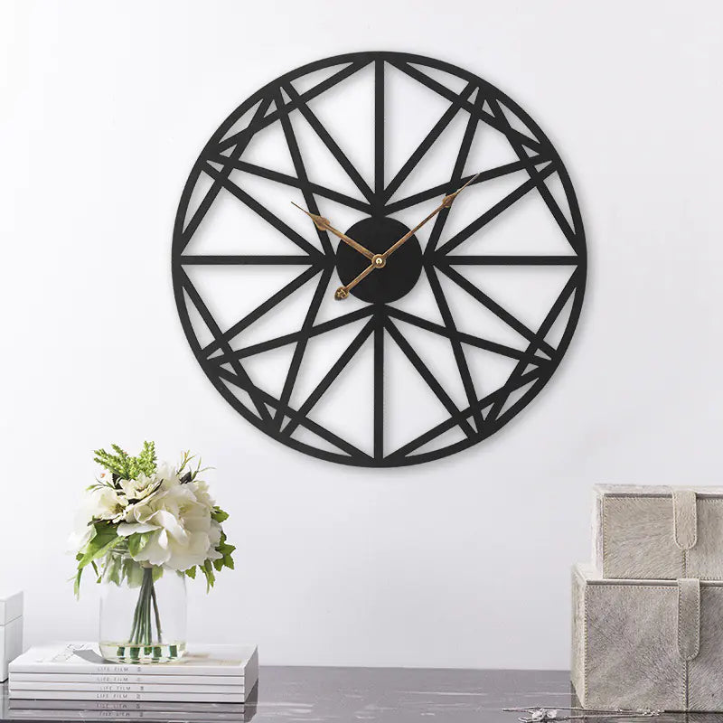 European Style Iron Wall Clock - Silent Design