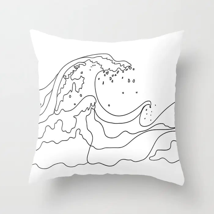 Black and White Geometric Pillowcase Design