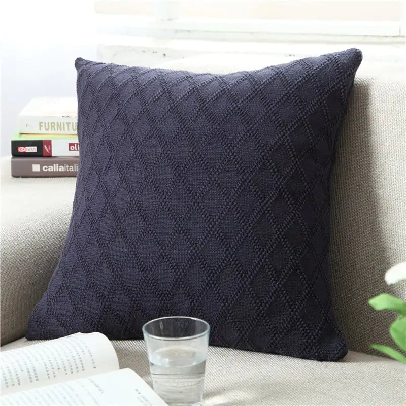 European Pastoral Solid Color Knitted Pillowcase