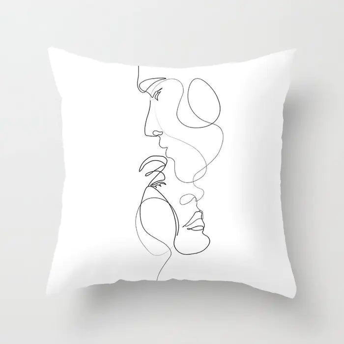 Black and White Geometric Pillowcase Design