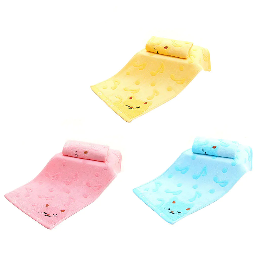 Bamboo Fiber Cat Face Towel with Lace Trim