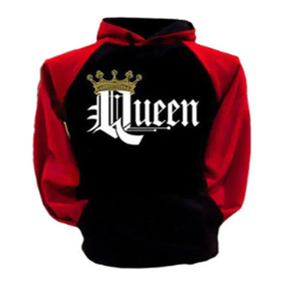 Queen King Printed Hoodie Couple Sweatshirt (Long Sleeve)