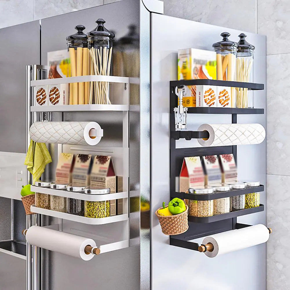 Magnetic Wall-Mounted Storage Rack for Kitchen Items