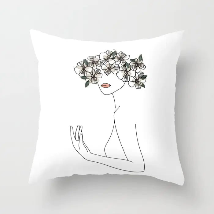 Black and White Geometric Pillowcase Design